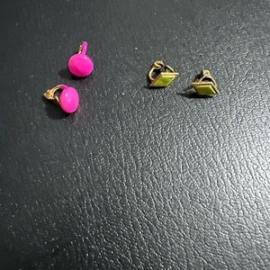 Two pair vintage neon enamel earrings